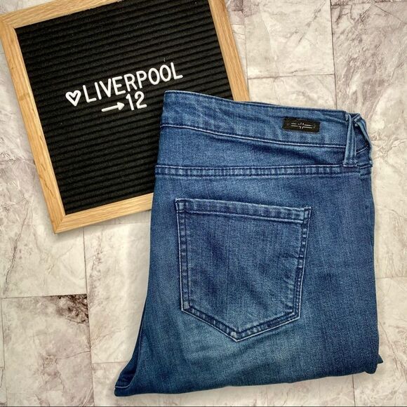 LIVERPOOL JEANS Low Rise Dark Blue Skinny Denim Jeans - Size 12 / 31 - Picture 1 of 10